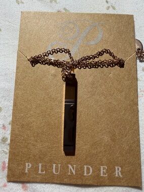 Plunder Rose Gold Bar Pendant on Chain